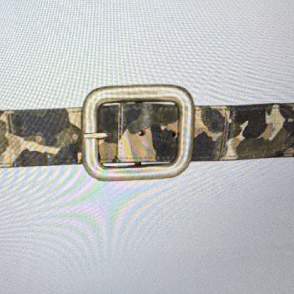 Streets Ahead Leather Belt- MILITIA BELT- Camo- Sz. Large, Gold Buckle- NWOT - Picture 8 of 10